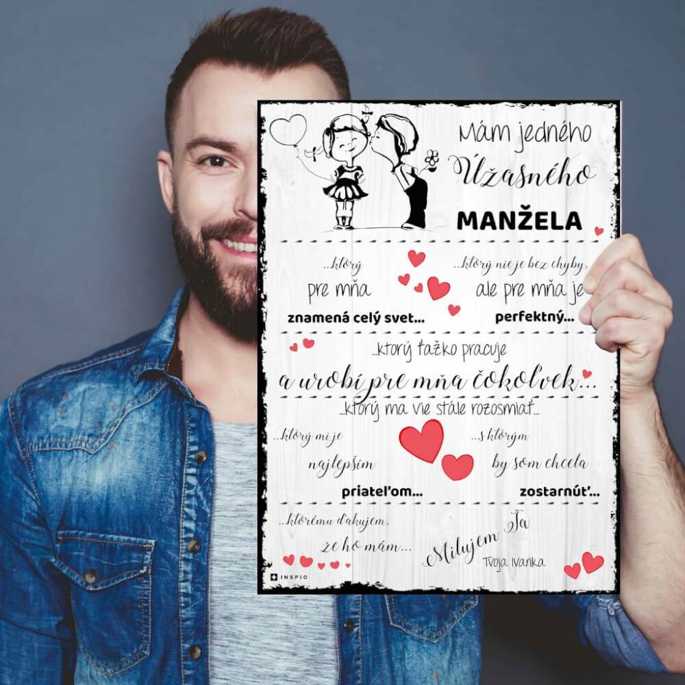 Darčeky pre muža - Blahoželanie k narodeninám na personalizovanej tabuľke