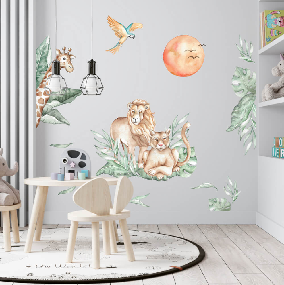 E-shop Nálepka na stenu - SAFARI zvieratká z divočiny