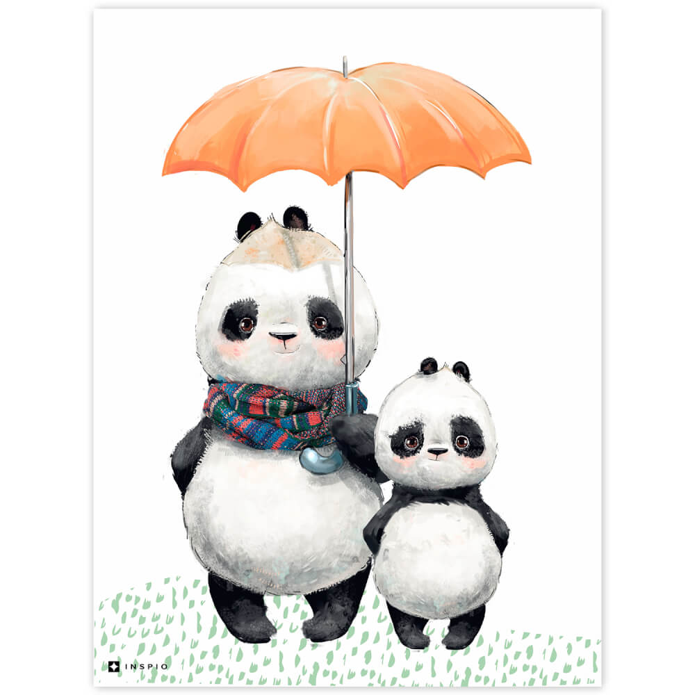 E-shop Dve pandy s dáždnikom na stenu