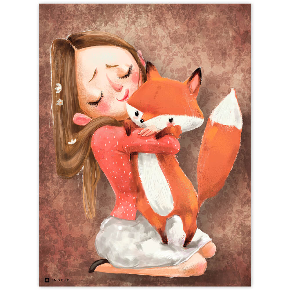 E-shop Obraz na stenu - Dievča s líškou