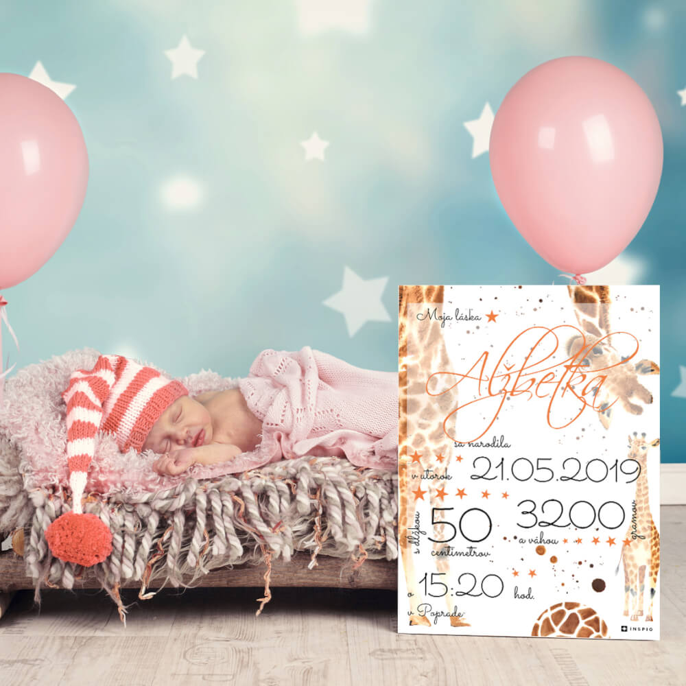 E-shop Darček pre deti - Tabuľka o narodení pre rozkošné bábätká