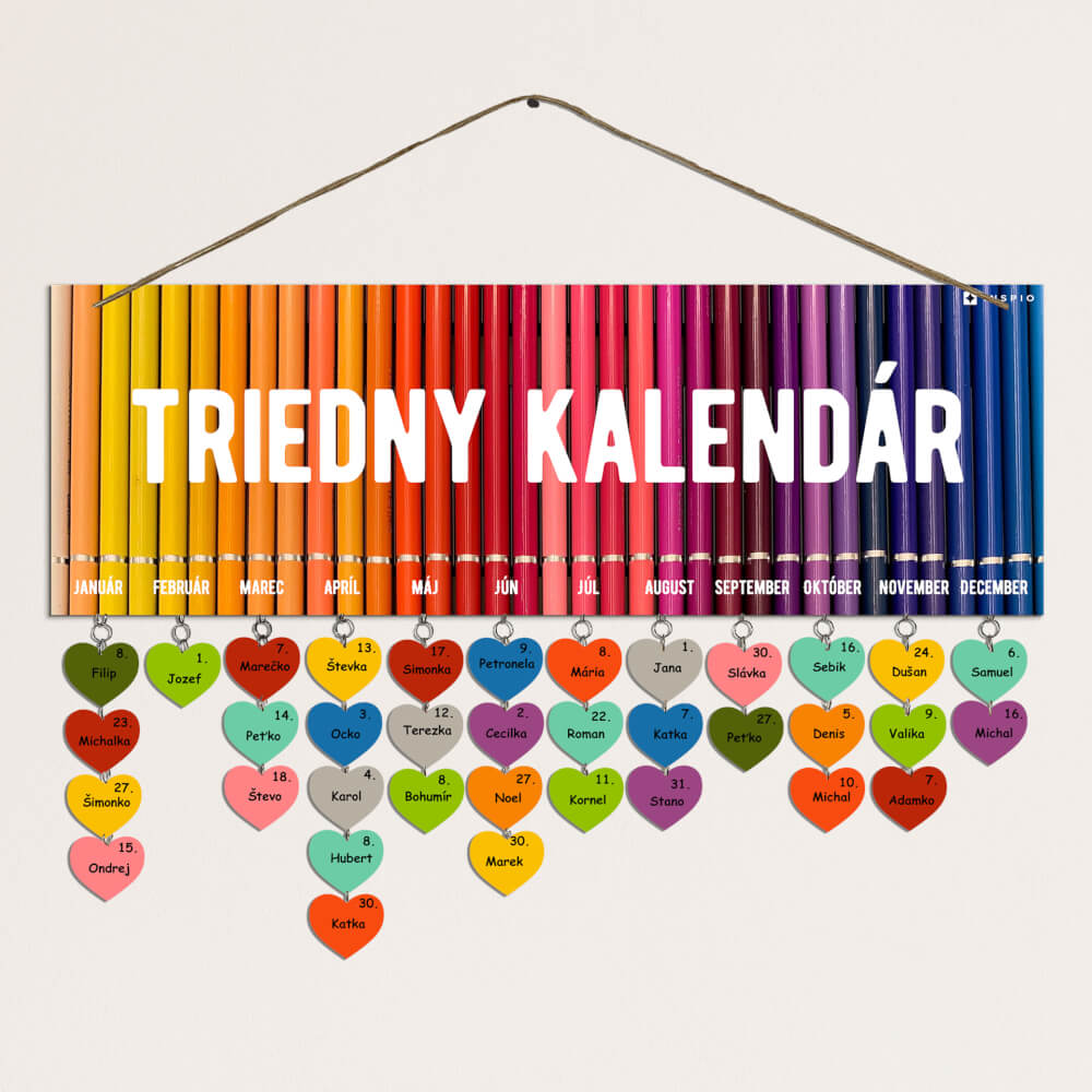 E-shop Darček pre učiteľku - Triedny kalendár v pestrých farbách