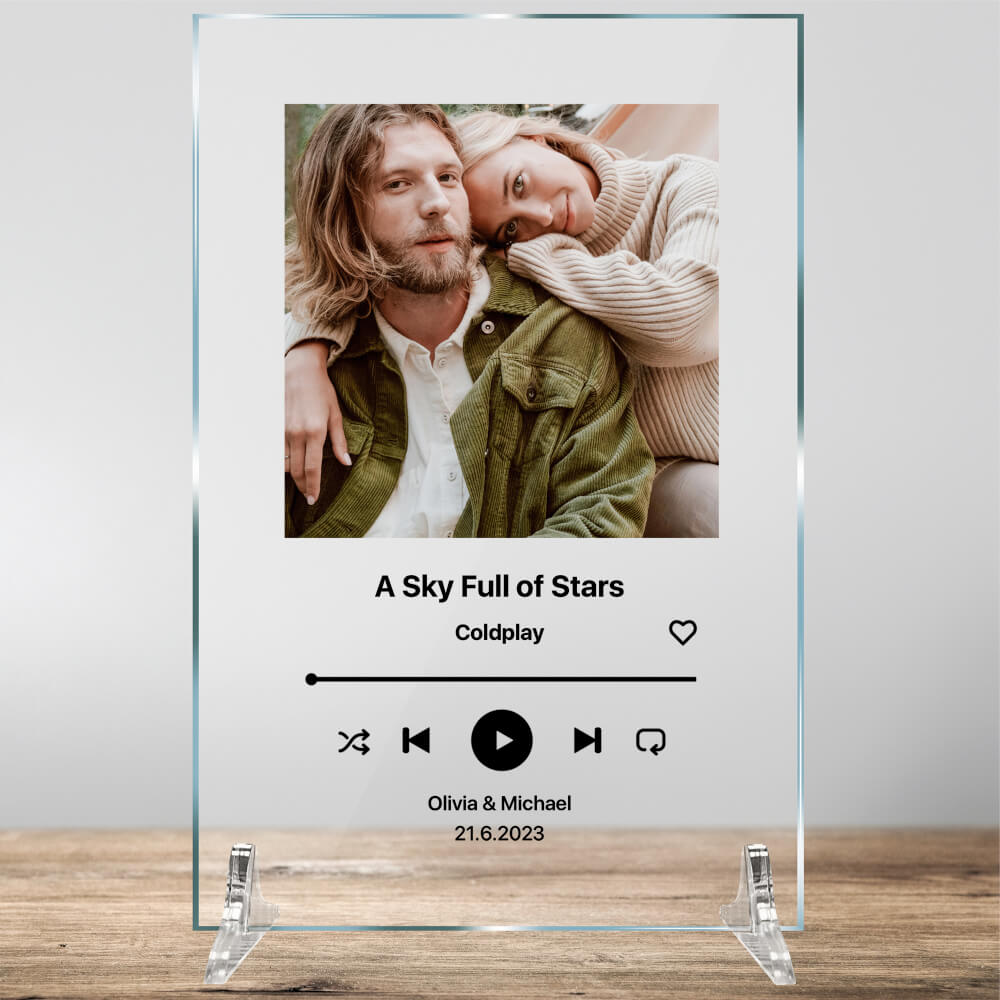 Pesnička na skle, plaketa zo skla Spotify