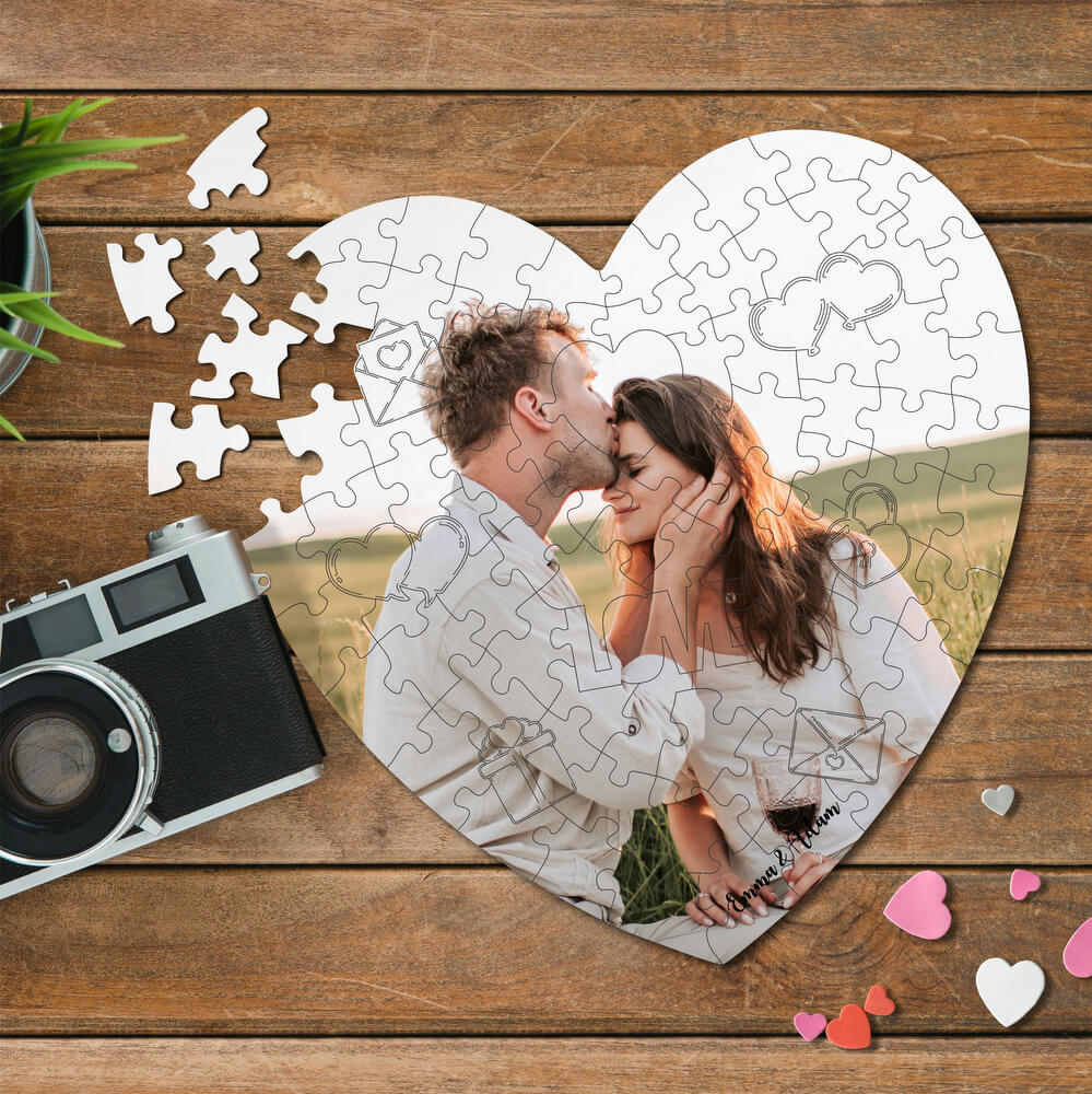 E-shop Puzzle s fotkou - Srdce LOVE