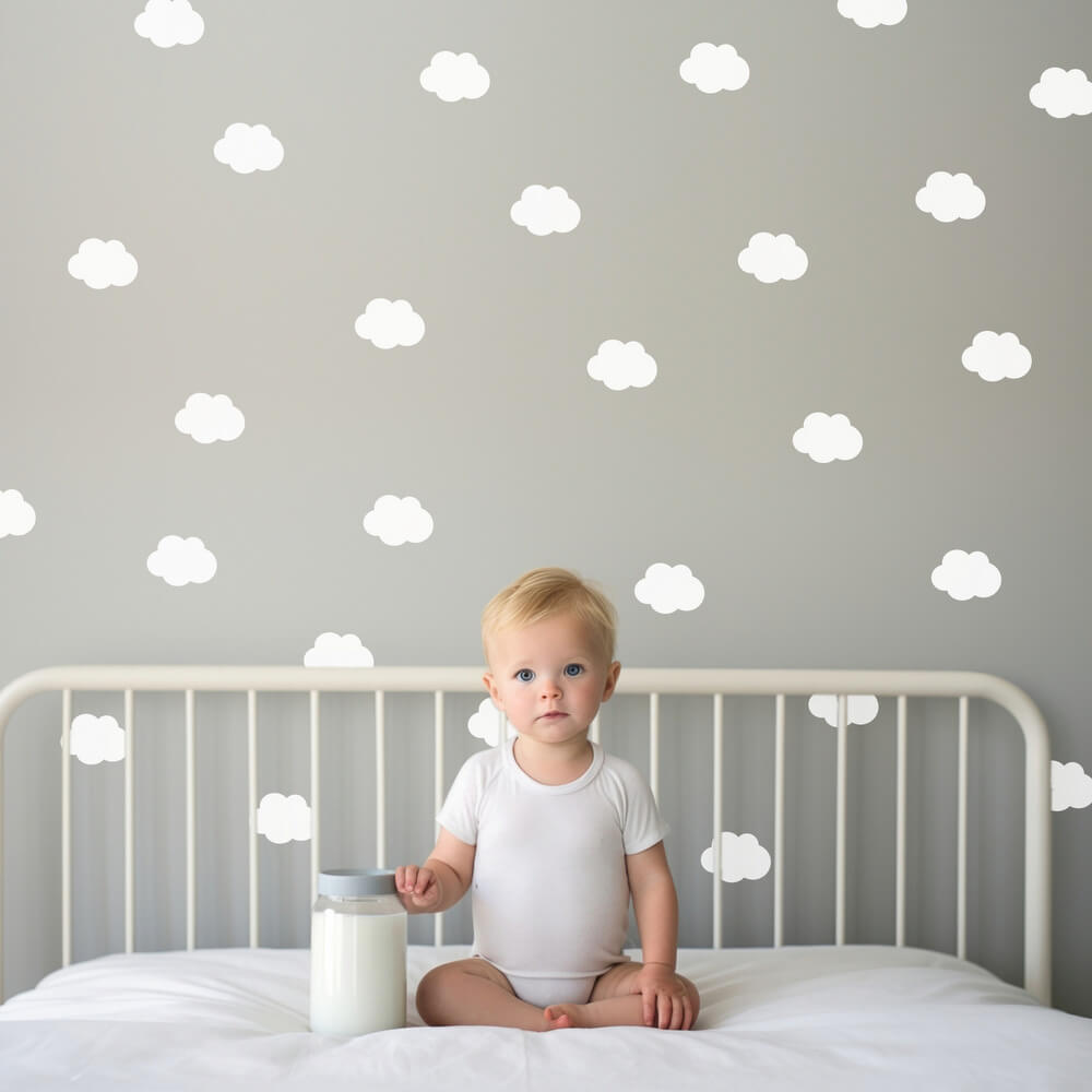 E-shop Biele obláčiky - nálepky na stenu do detskej izby
