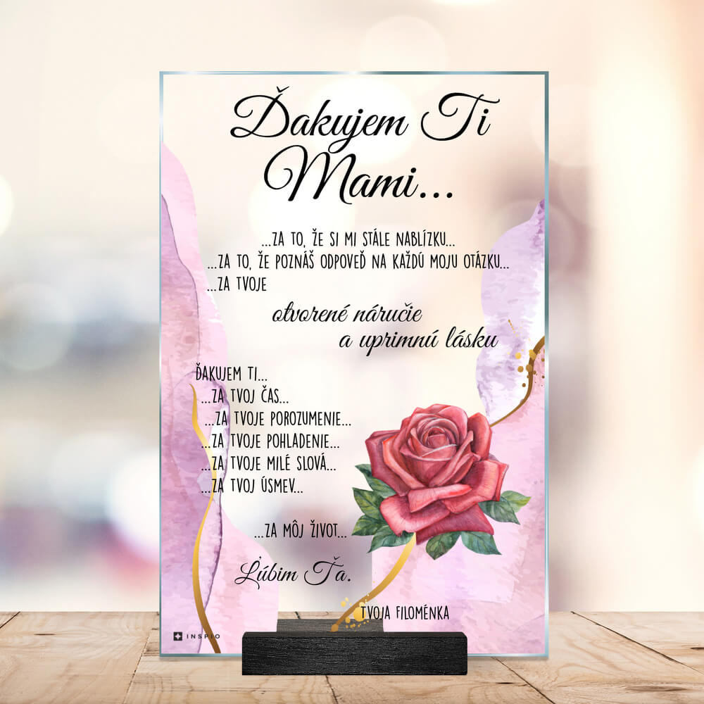 E-shop Darček pre maminku - personalizovaná plaketa s vlastným textom a dizajnom