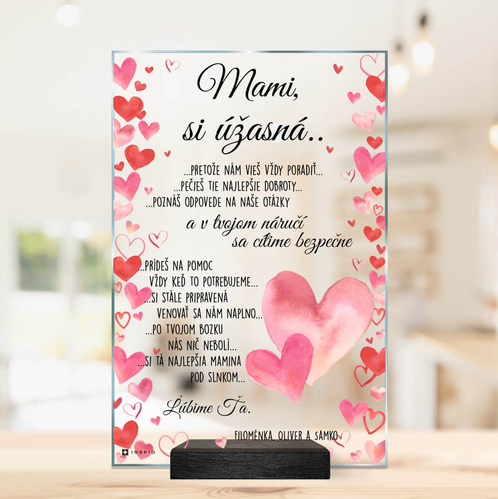 E-shop Darček pre mamičku - personalizovaná plaketa s vlastným textom a dizajnom