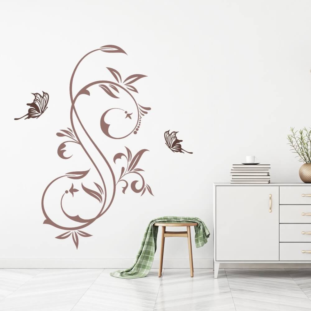 Šablóna na stenu - Ornament s motýľom