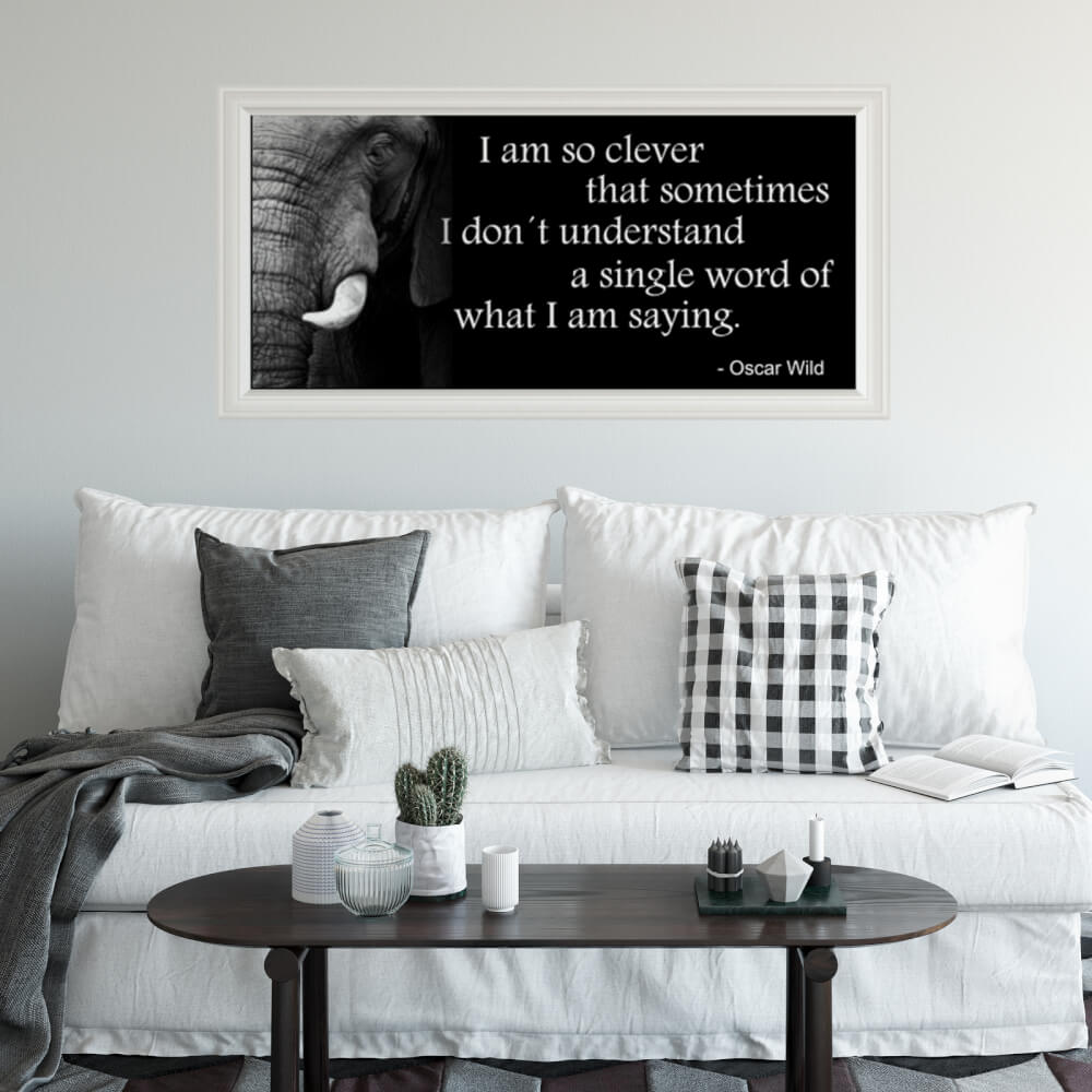E-shop Samolepiace tapety citáty - Oscar Wild, slon