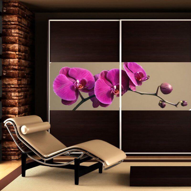 E-shop Nálepka na skriňu - Fialová orchidea