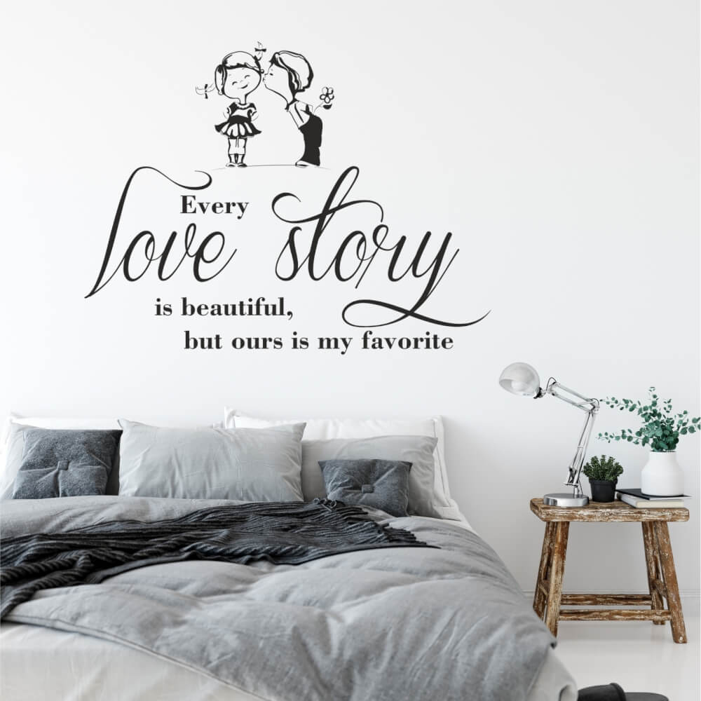 Nálepka na stenu - Love story anglicky