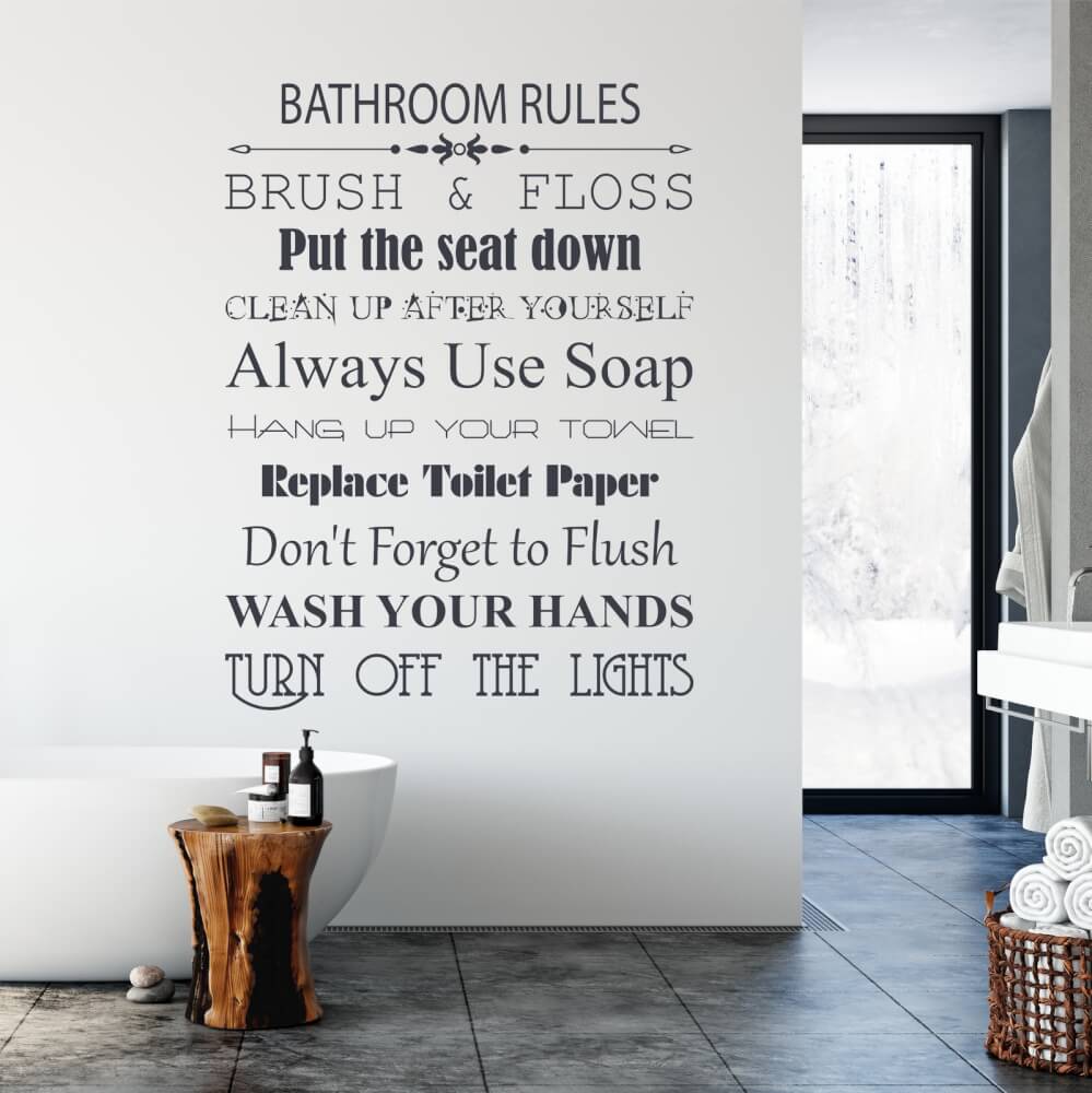 Nálepky - Bathroom Rules