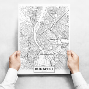 Obrazy na stenu - Map of Budapest II