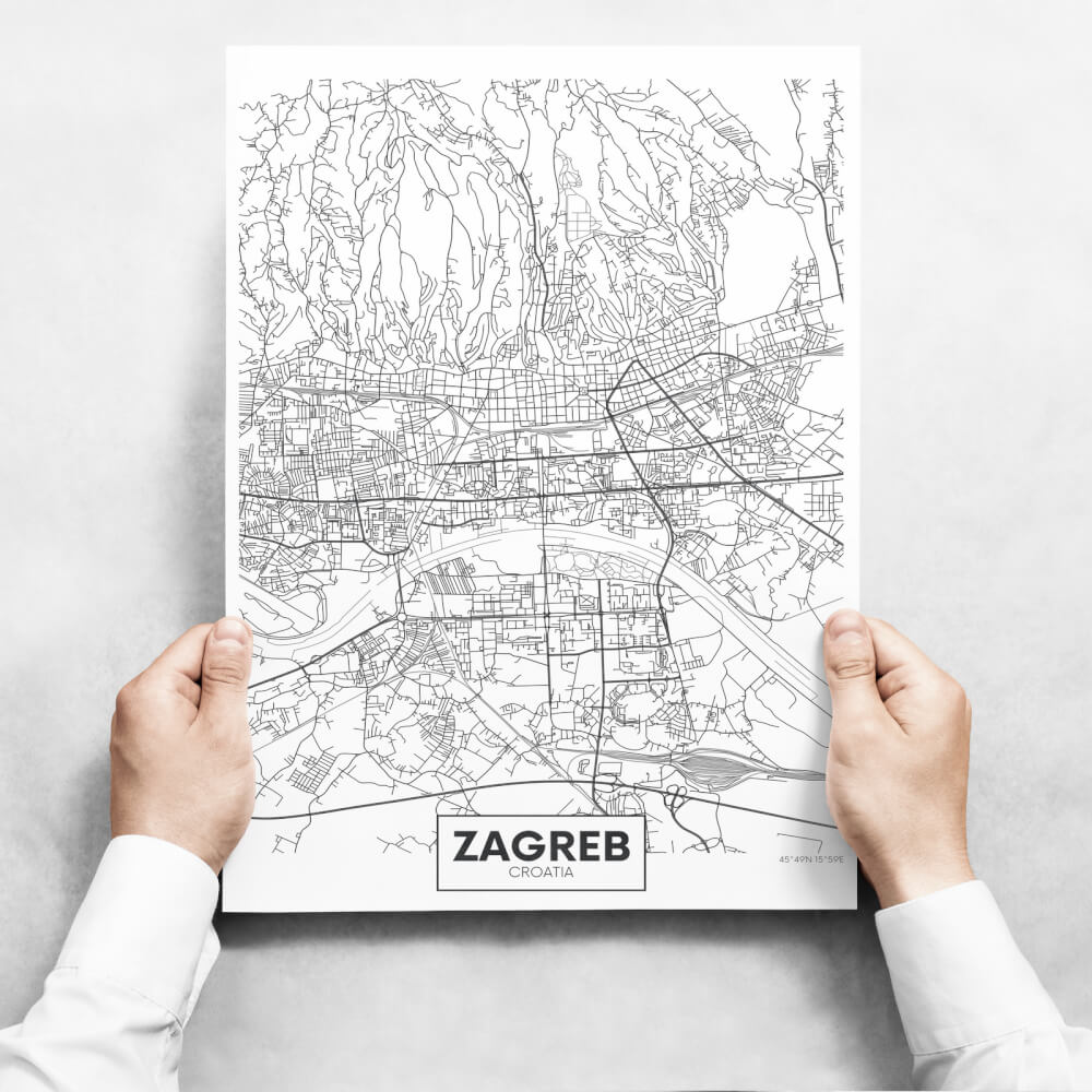 E-shop Obrazy na stenu - Map of Zagreb II