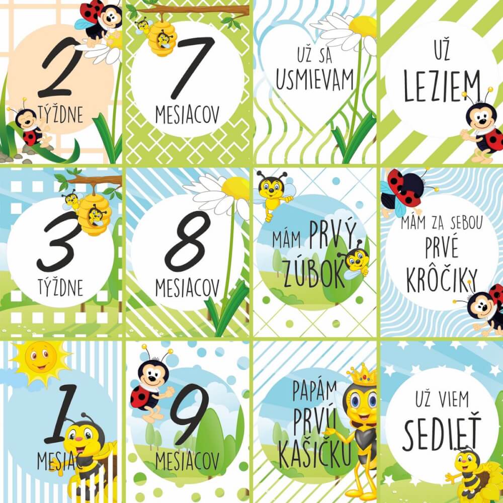 E-shop Míľnikové kartičky na fotenie - Lienky a včielky