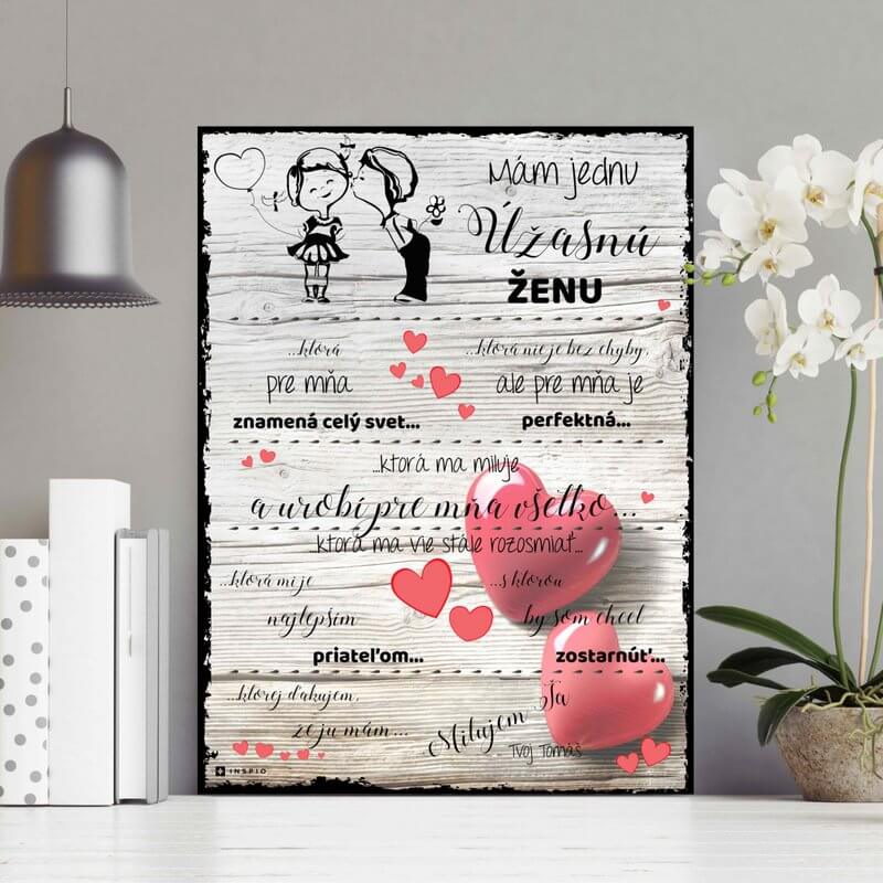 E-shop Darček pre ženu - Vianočná tabuľka pre manželku s vyznaním lásky