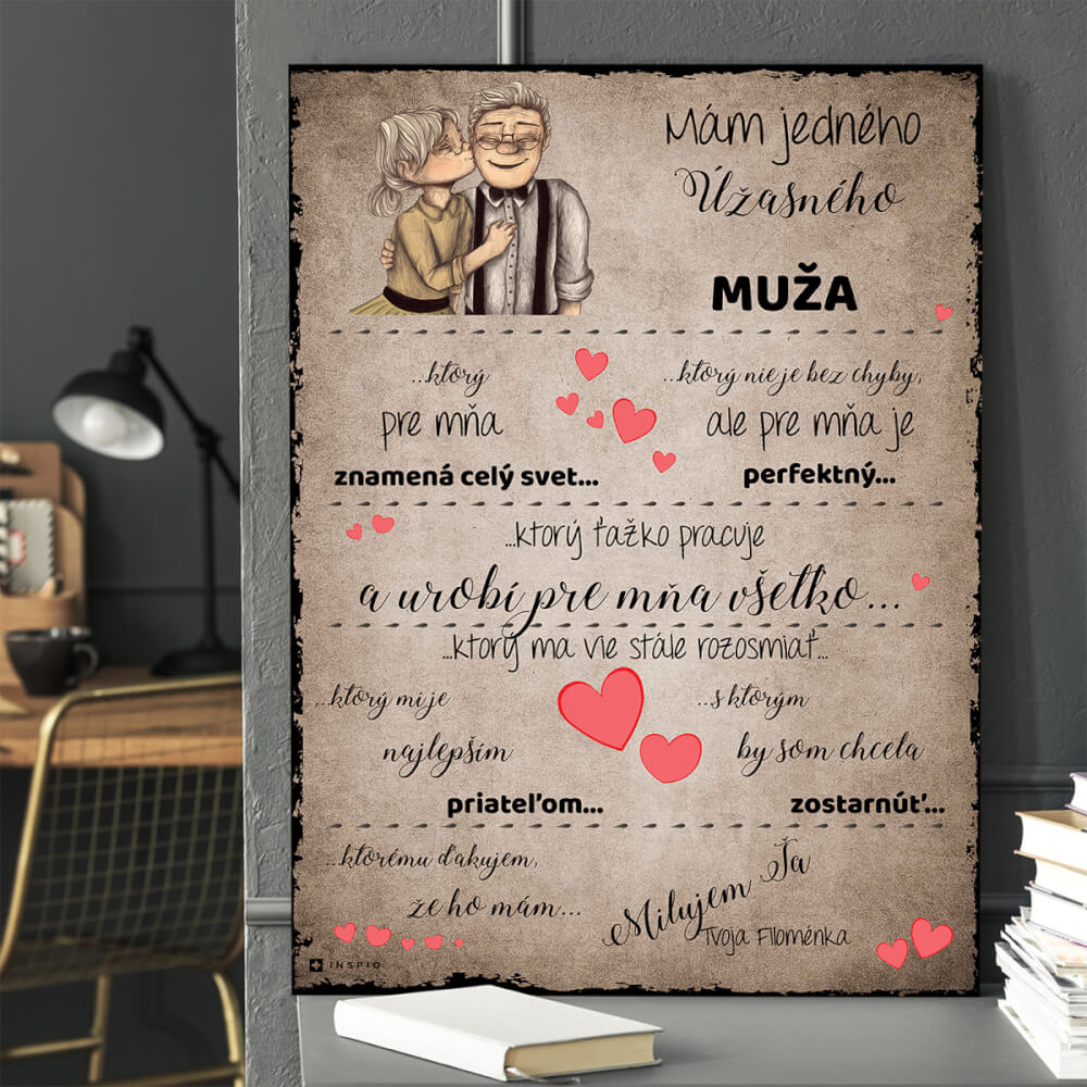 E-shop Darčeky pre muža - Vyznanie lásky od manželky - tabuľka na stenu