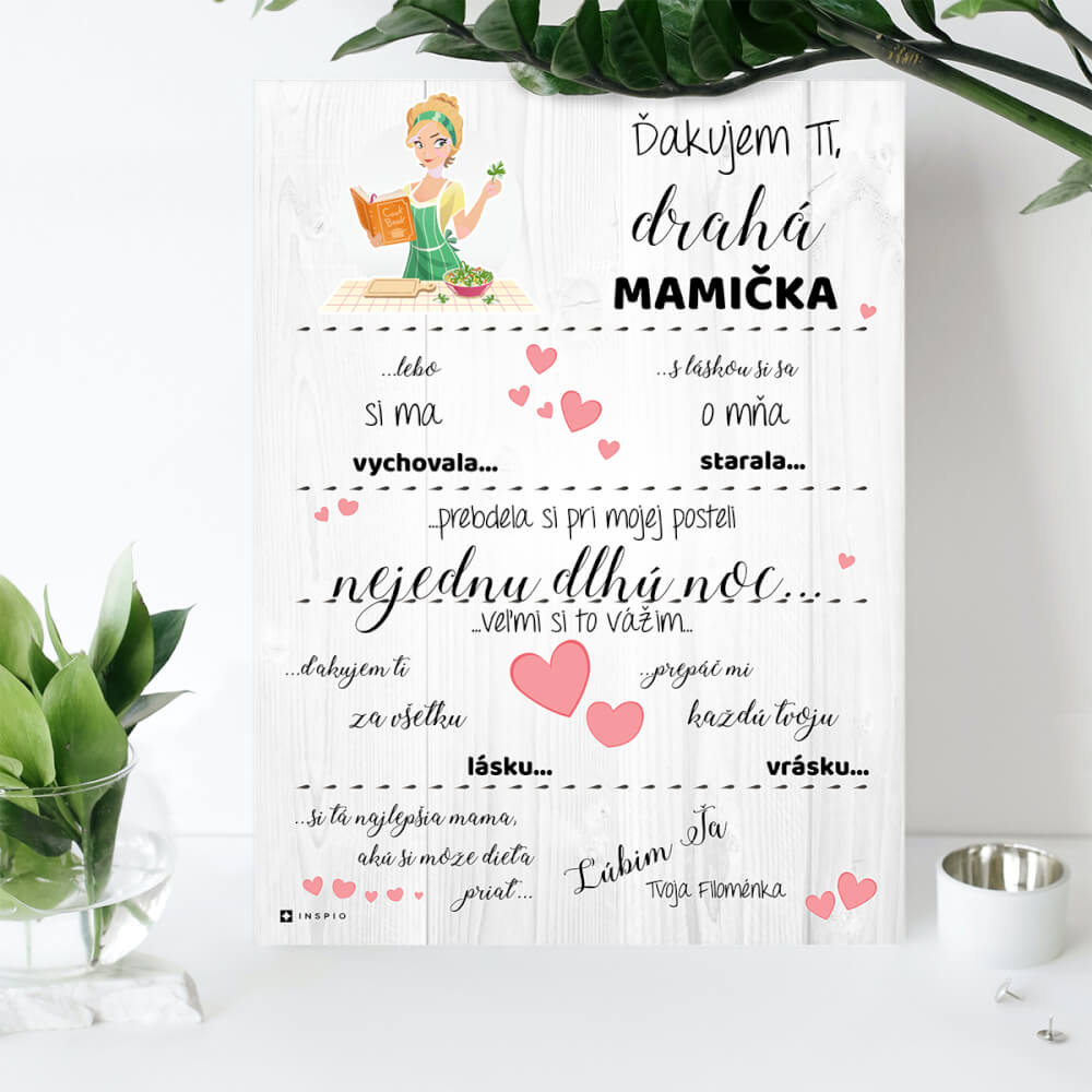 E-shop Darček pre maminu - Originálne vyznanie lásky na Vianoce - tabuľka na stenu