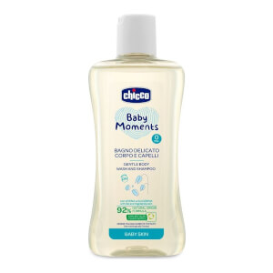 Šampón jemný na vlasy a telo Baby Moments 92 % prírodných zložiek 200 ml